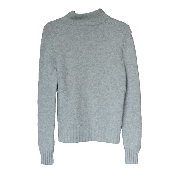 J. Crew Turtleneck Sweater Grey Alpaca Mock Neck Minimal Wool Blend Point Sur - Picture 3 of 11
